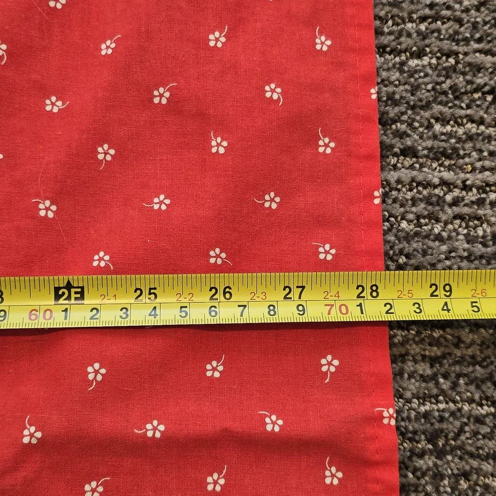 Vintage Sodahl Cottagecore Dotted Floral Red White Kitchen Apron‎ Rope String